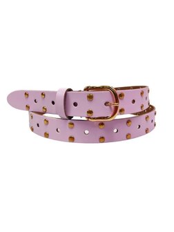 Riem leer golden studs lila - Pinned by K