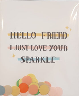 Confetti Card hello friend- TheGiftLabel