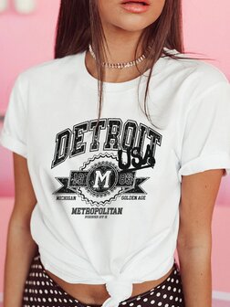 T-shirt Detroit wit - Pinned by K