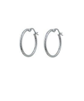 Oorbellen E0849-1 roped hoop klein zilver - Day&amp;Eve