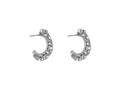 Oorbellen E2313-1 half hoop chain zilver - Day&amp;Eve 