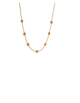 Ketting N2342-7 seven flowers amber goud - Day&amp;Eve