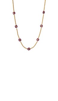 Ketting N2342-8 seven flowers purple goud - Day&amp;Eve 