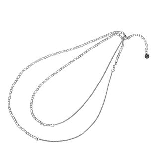 Ketting N2345-1 two chains zilver - Day&amp;Eve 