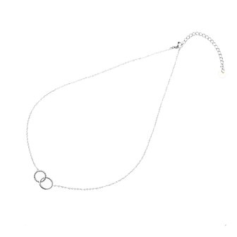 Ketting N2742-1 double hoop zilver - Day&amp;Eve 