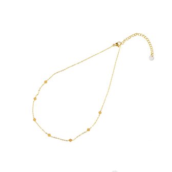 Ketting TN0481-2 ruitje tiny goud - Day&amp;Eve 