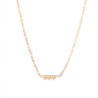 Ketting N3207-2 3 small hearts goud - Day&amp;Eve 