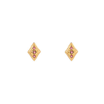 Oorbellen E3341-4 diamond shape stud peach goud - Day&amp;Eve