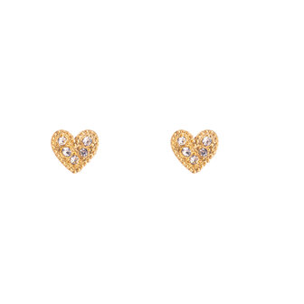 Oorbellen E3242-2 sparkly heart stud crystal goud - Day&amp;Eve