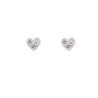 Oorbellen E3242-1 sparkly heart stud crystal zilver - Day&amp;Eve