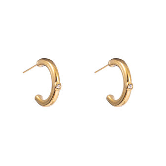 Oorbellen E3237-2 big earring crystal goud - Day&amp;Eve