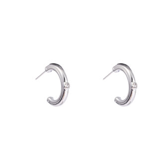 Oorbellen E3237-1 big earring crystal zilver - Day&amp;Eve