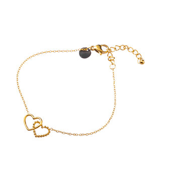 Armband B3298-2 double heart goud - Day&amp;Eve