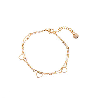 Armband B3203-2 open hearts goud - Day&amp;Eve