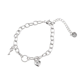 Armband B3230-1 key to my heart zilver - Day&amp;Eve