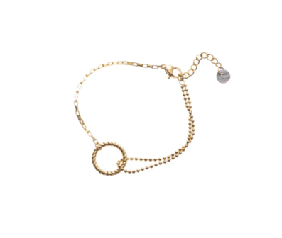 Armband B2786-2 twisted circle goud - Day&amp;Eve