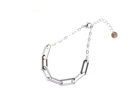 Armband B2822-1 Enamel chain link zilver - Day&amp;Eve 