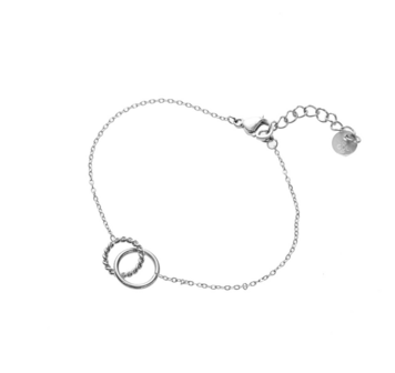 Armband B2742-1 double hoop zilver - ​​​​​​​Day&amp;Eve