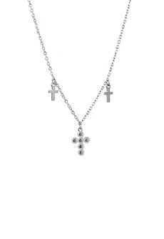 Ketting N2818-1 enamel crosses zilver - Day&amp;Eve 