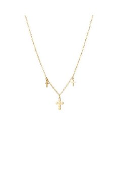 Ketting N2818-2 enamel crosses goud - Day&amp;Eve