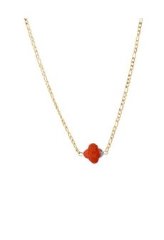 Ketting N2826-2 stone clover red goud - Day&amp;Eve 