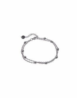 Armband B9804-1 double dots zilver - Day&amp;Eve