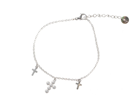 Armband B2818-1 enamel crosses zilver - Day&amp;Eve 