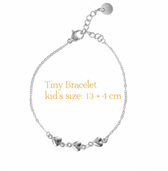 Armband TB2271-1 tiny bracelet 3 hearts zilver - Day&amp;Eve 