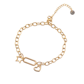 Enkelbandje A3231-2 heart+star goud - Day&amp;Eve