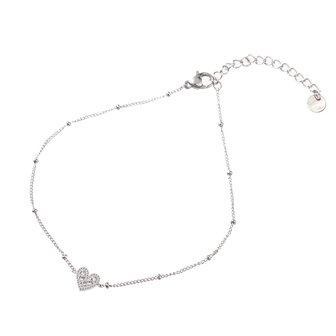 Enkelbandje A3242-1 sparkly heart zilver - Day&amp;Eve