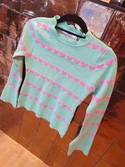 Top hearts - mint/roze