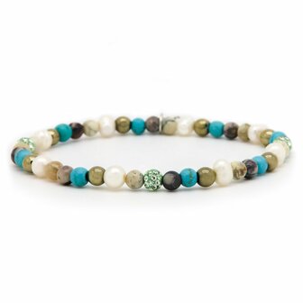 Armband Spiral Beachy gold green crystal XXS - Karma