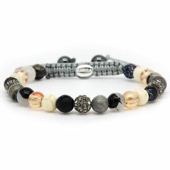 Armband Spiral Maya grey crystal XS - Karma