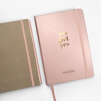 Notebook Yes Girl Yes roze - Studio Stationery