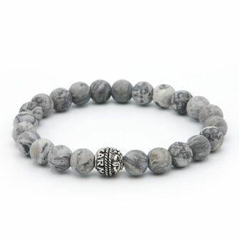 Armband Matt Crazy Silver 8mm/21cm - Karma Him