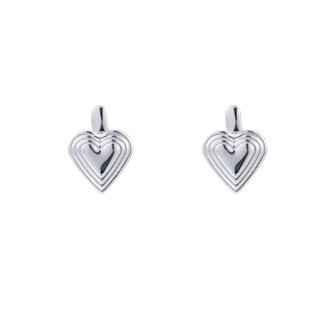 Oorbellen E3312-1 enamel heart drop zilver - Day&amp;Eve 