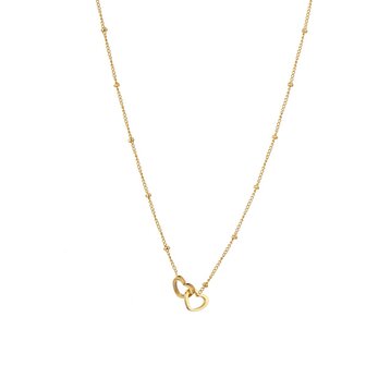 Ketting N1327-2 double heart goud - Day&amp;Eve 