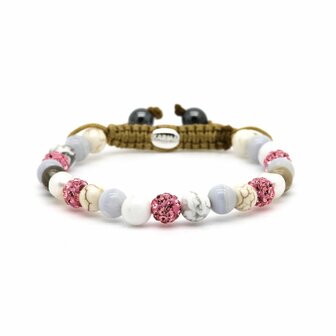 Armband Spiral Plum pink crystal XS - Karma