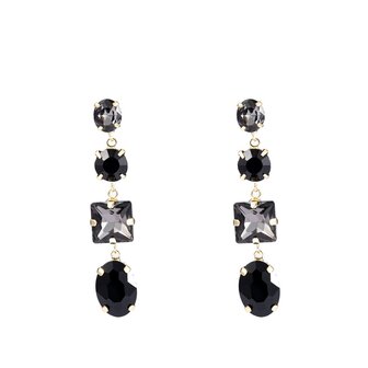 Oorbellen E2592-1 black beads - Day&amp;Eve