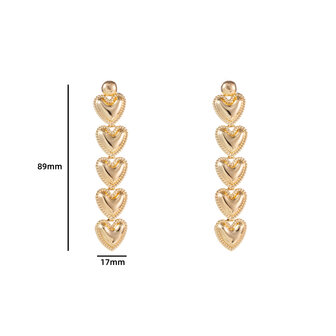 Oorbellen E3551-2 Dangling hearts - Day&amp;Eve 