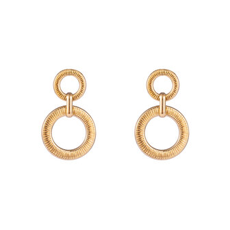 Oorbellen E3875-2 rib-round earring goud - Day&amp;Eve 