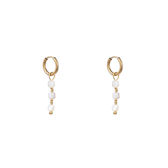 Oorbellen E3826-2 mother of pearl earring goud - Day&amp;Eve 