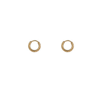 Oorbellen E3911-2 twisted basic ring small goud - Day&amp;Eve 