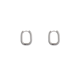 Oorbellen E3968-1 oval hoop 17x22 mm zilver - Day&amp;Eve 