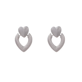 Oorbellen E3766-1 dangling heart earring zilver - Day&amp;Eve 