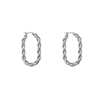 Oorbellen E3795-1 rectangle creole zilver - ​​​​​​​Day&amp;Eve 