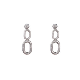 Oorbellen E3765-1 double drop earring zilver - ​​​​​​​Day&amp;Eve 