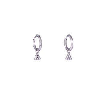 Oorbellen E3833-1 dotted triangle ring zilver - ​​​​​​​Day&amp;Eve 