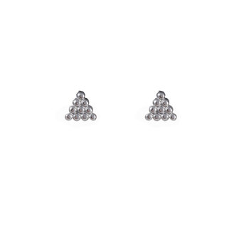 Oorbellen E3730-1 dotted triangle stud zilver - ​​​​​​​Day&amp;Eve 