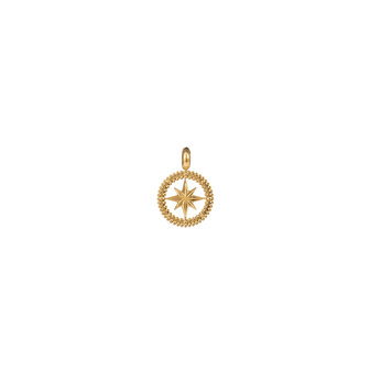 Bedel compass pendant tbv ketting goud